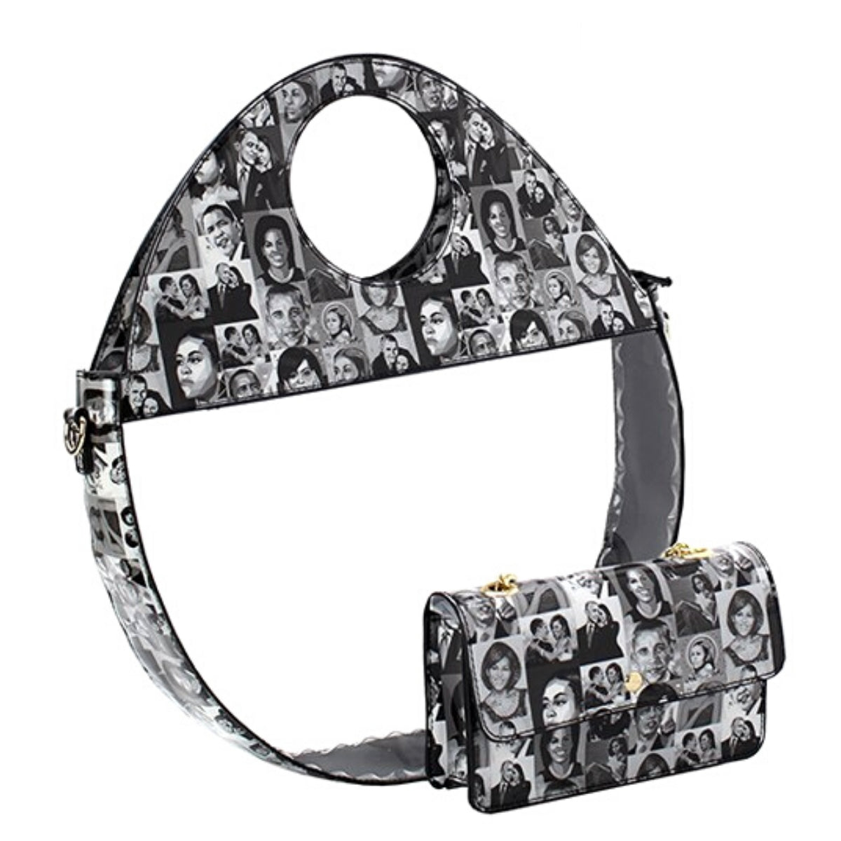 Black and White Clear Michelle Obama Bag Set
