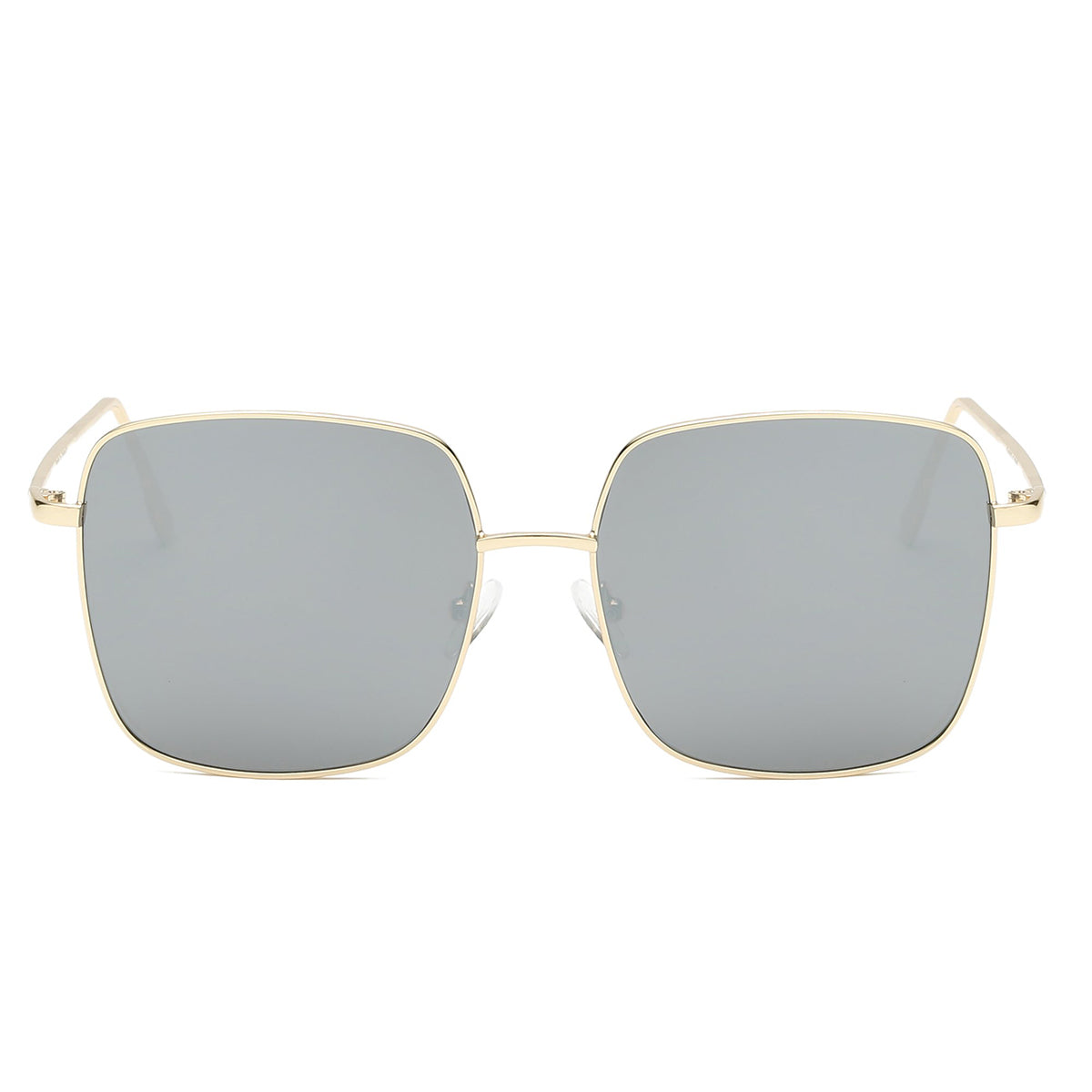 Gray Tint Square Metal Glasses
