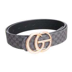 Gray and Gold Monogram Letter Belt