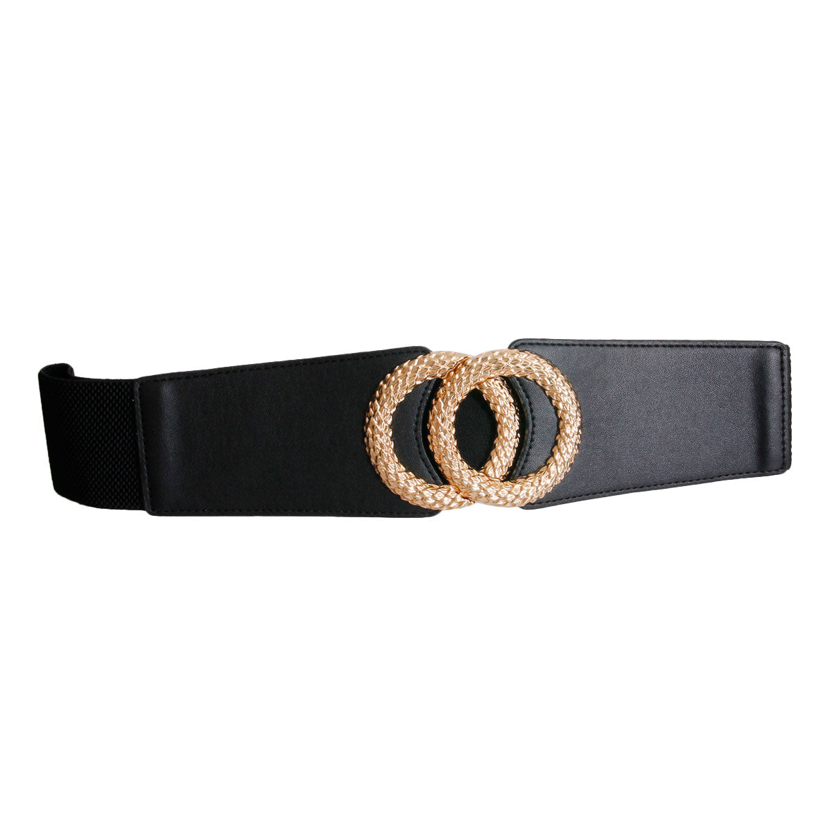 Black and Gold Infity Wide Stretch Belt