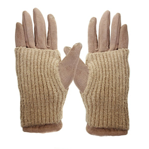 Taupe Layered Suede Smart Gloves