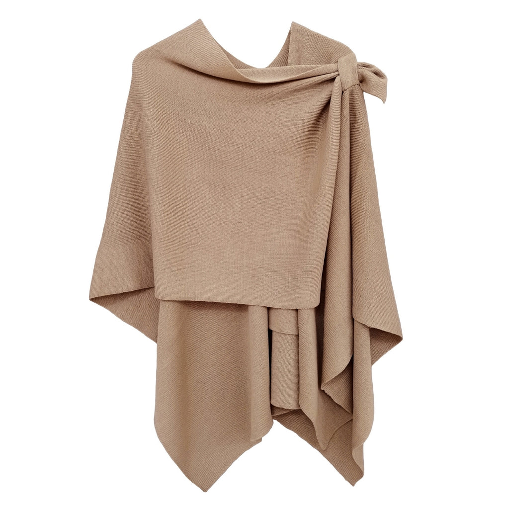 Taupe Ruana with Shoulder Strap