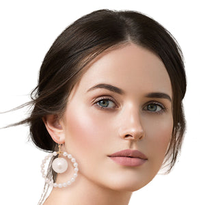 Cream Pearl Ring Earrings