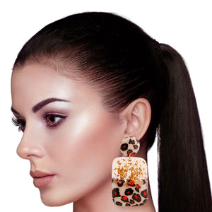 Leopard Gold Flake Earrings
