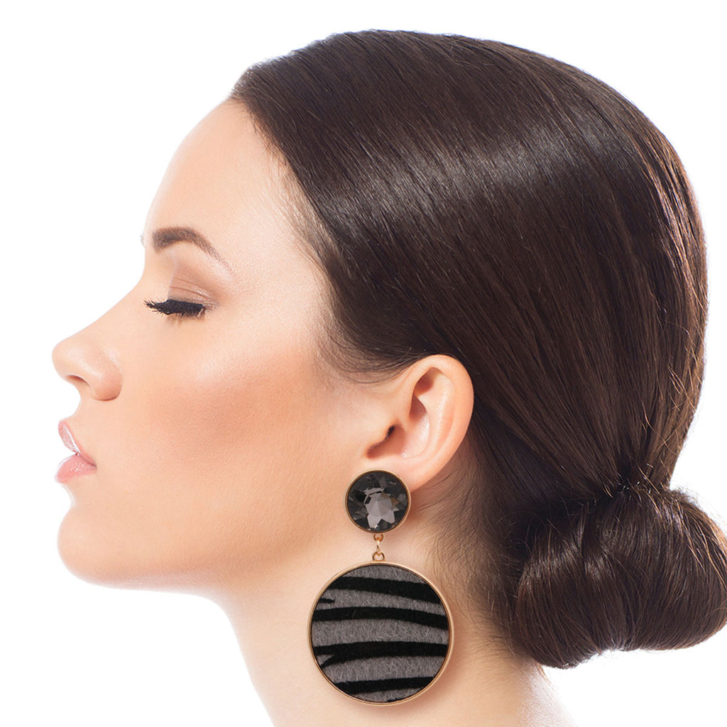 Gray Zebra Fur Earrings
