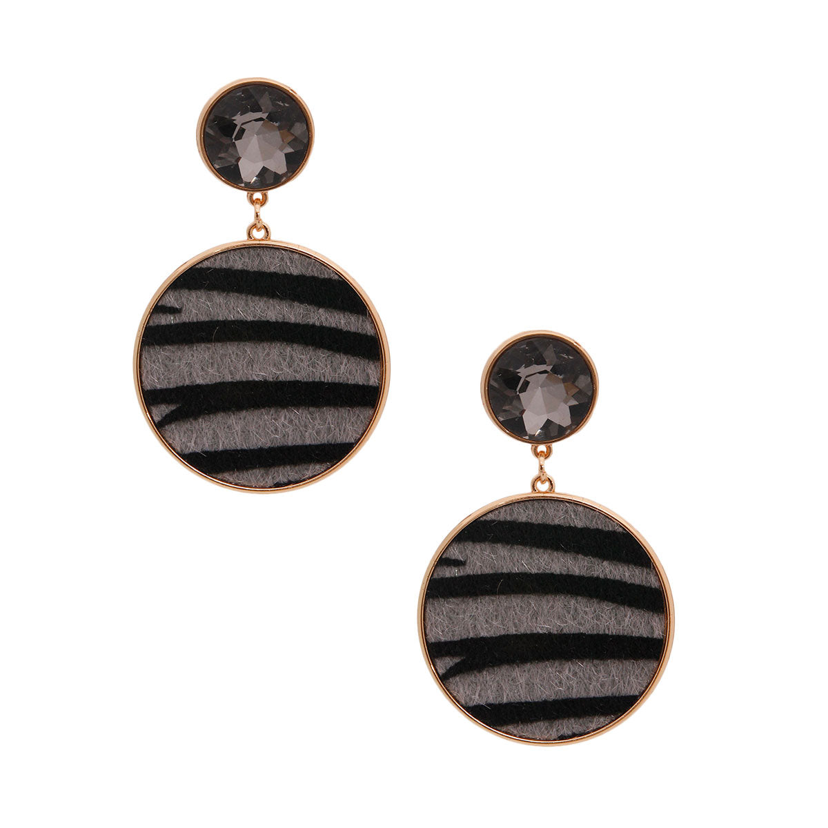 Gray Zebra Fur Earrings