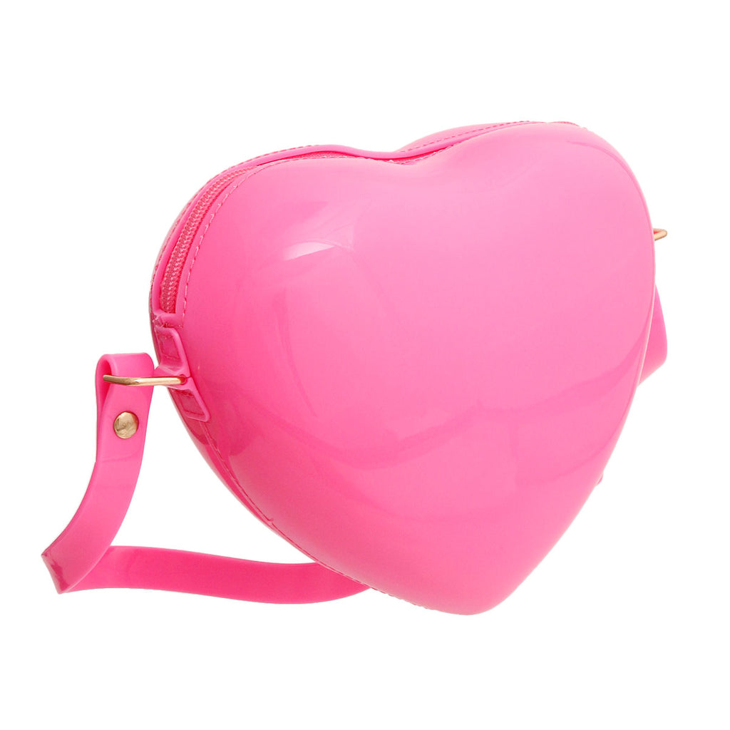 Pink Heart Jelly Crossbody Bag