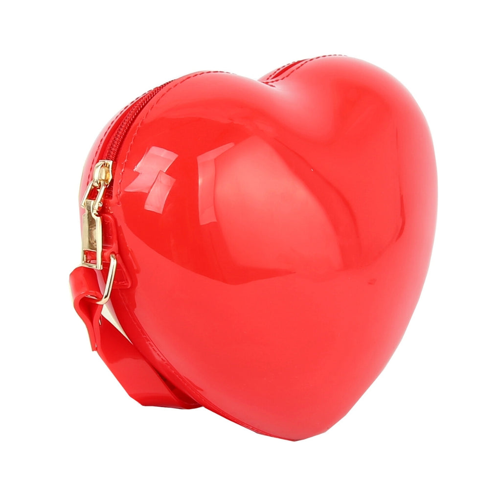 Red Heart Jelly Crossbody Bag