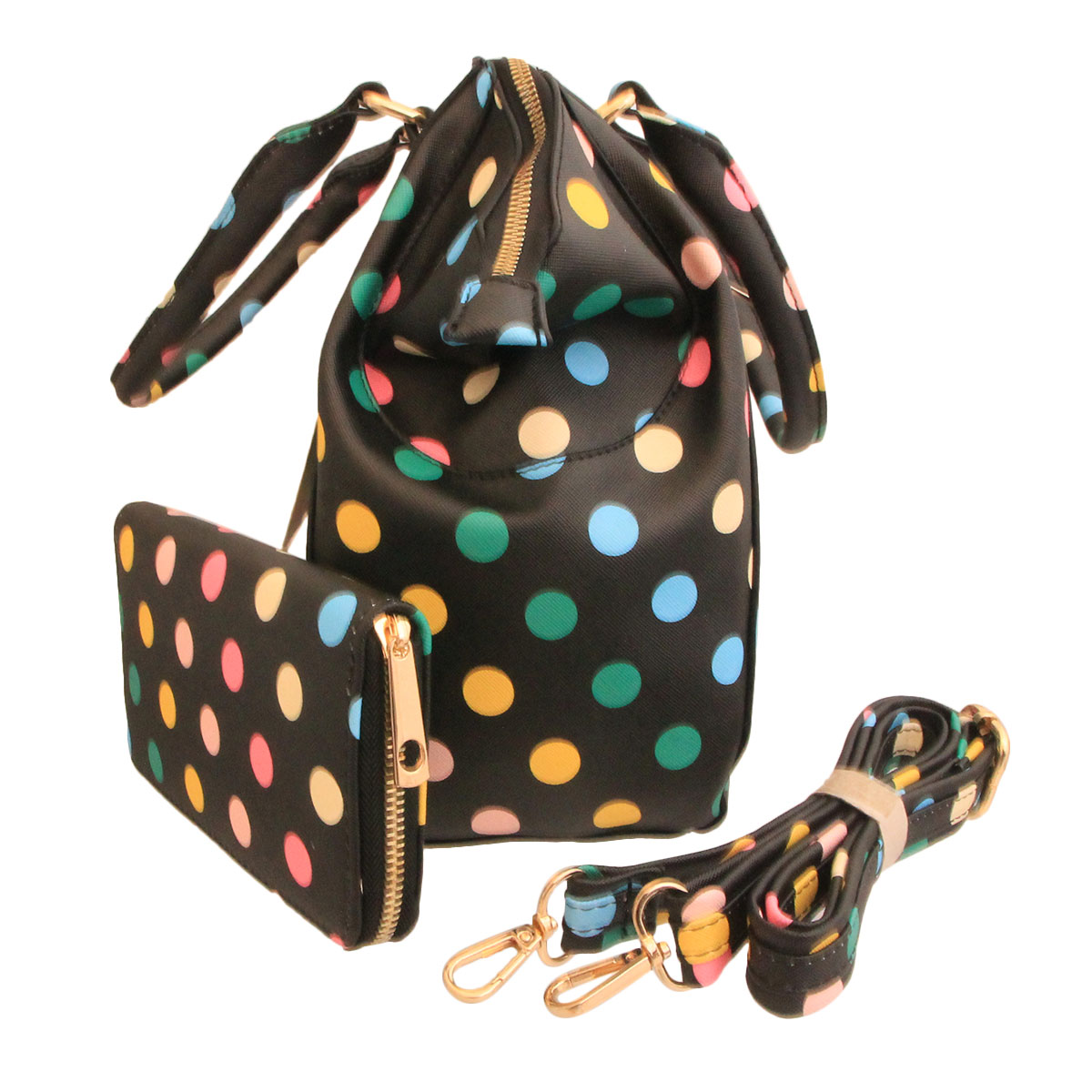 Black Polka Dot Handbag Set