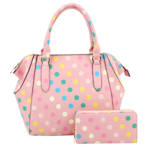 Blush Polka Dot Handbag Set