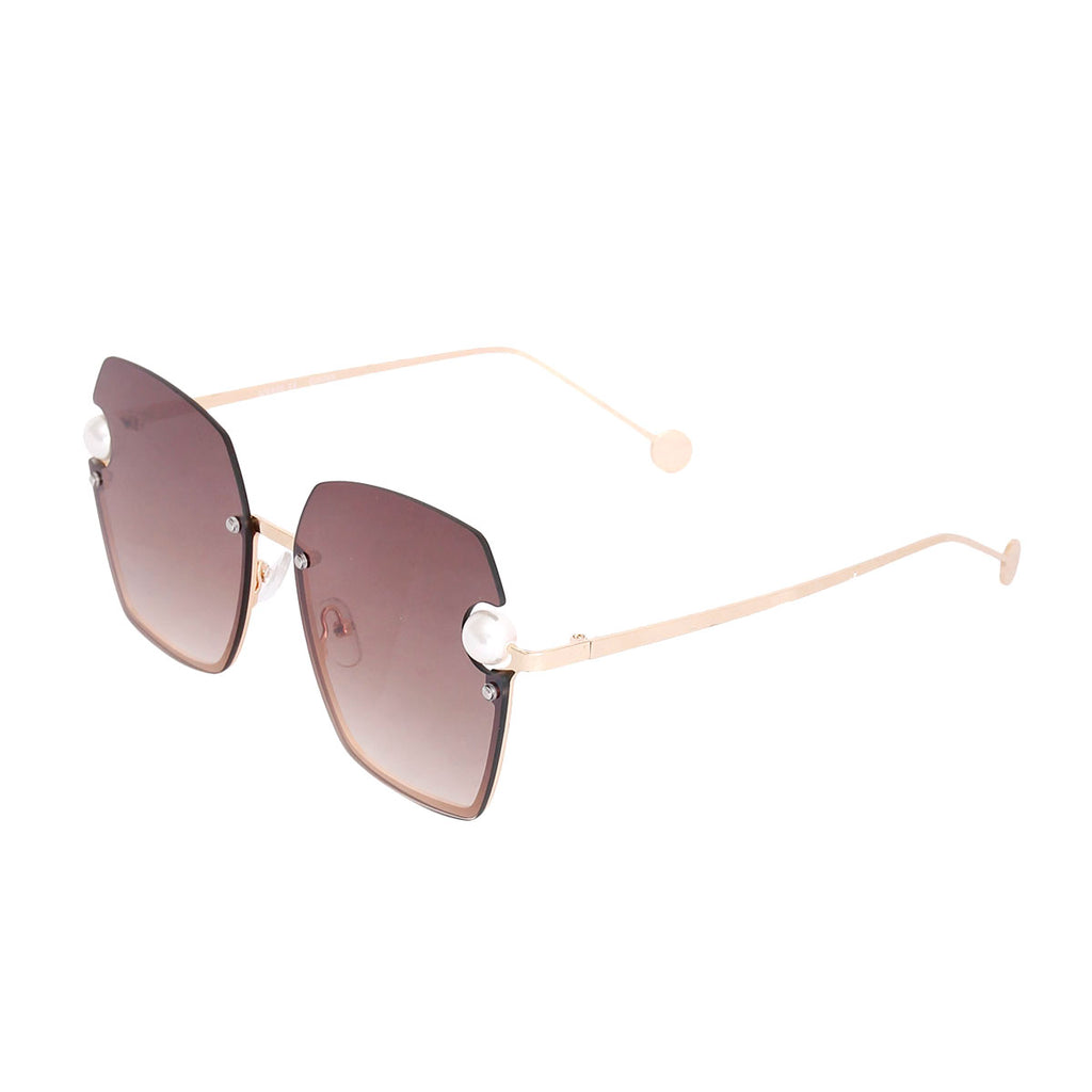Brown Gradient Pearl Sunglasses