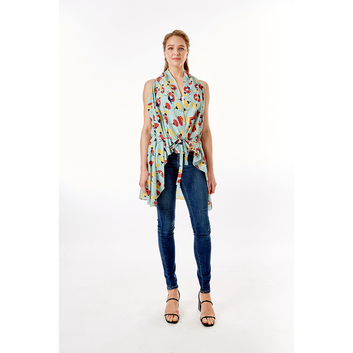 Mint Floral Vest Cover Up
