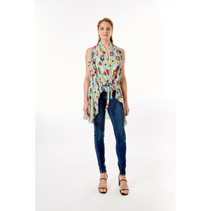 Mint Floral Vest Cover Up