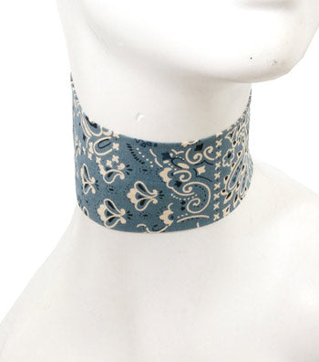 Light Blue Bandanna Choker Set
