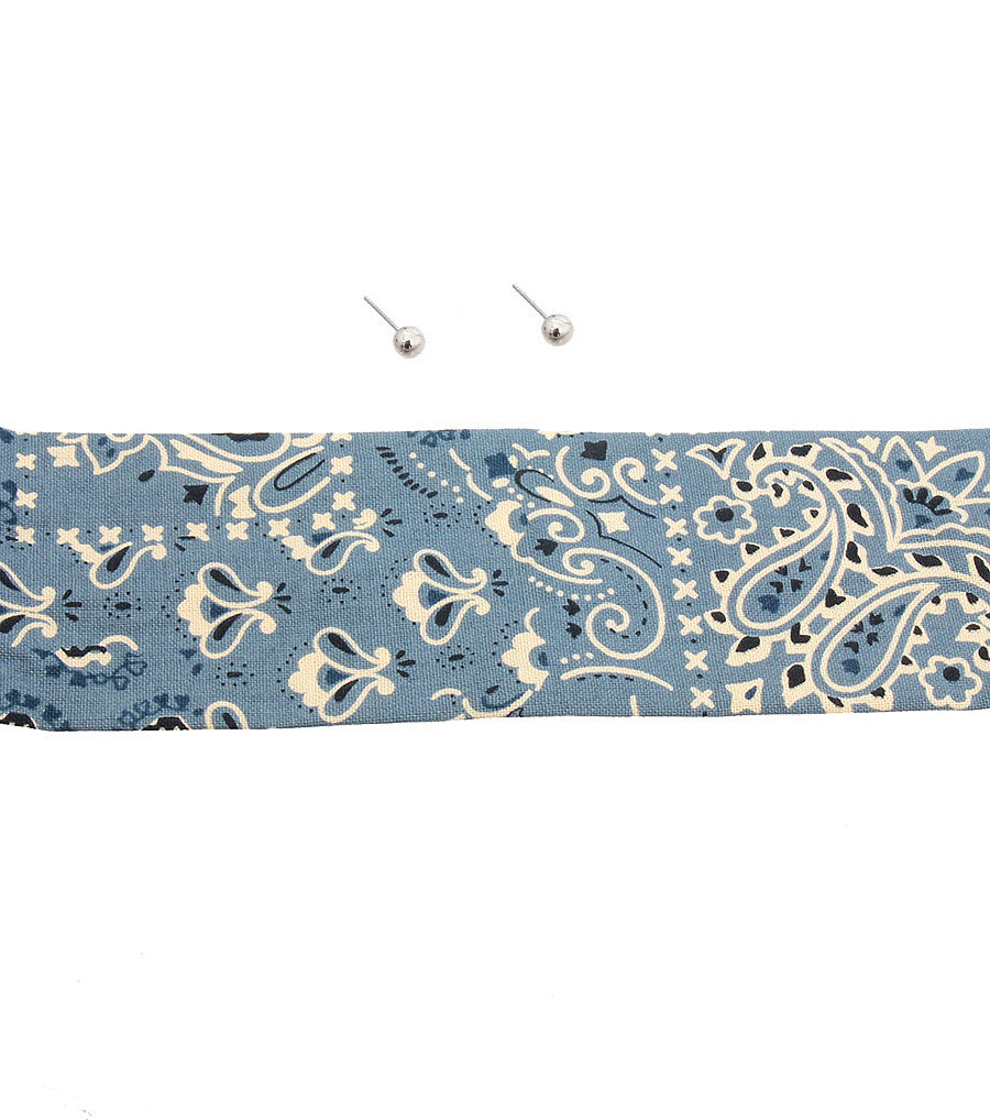 Light Blue Bandanna Choker Set