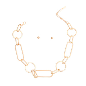 Gold Multi Shape Link Necklace