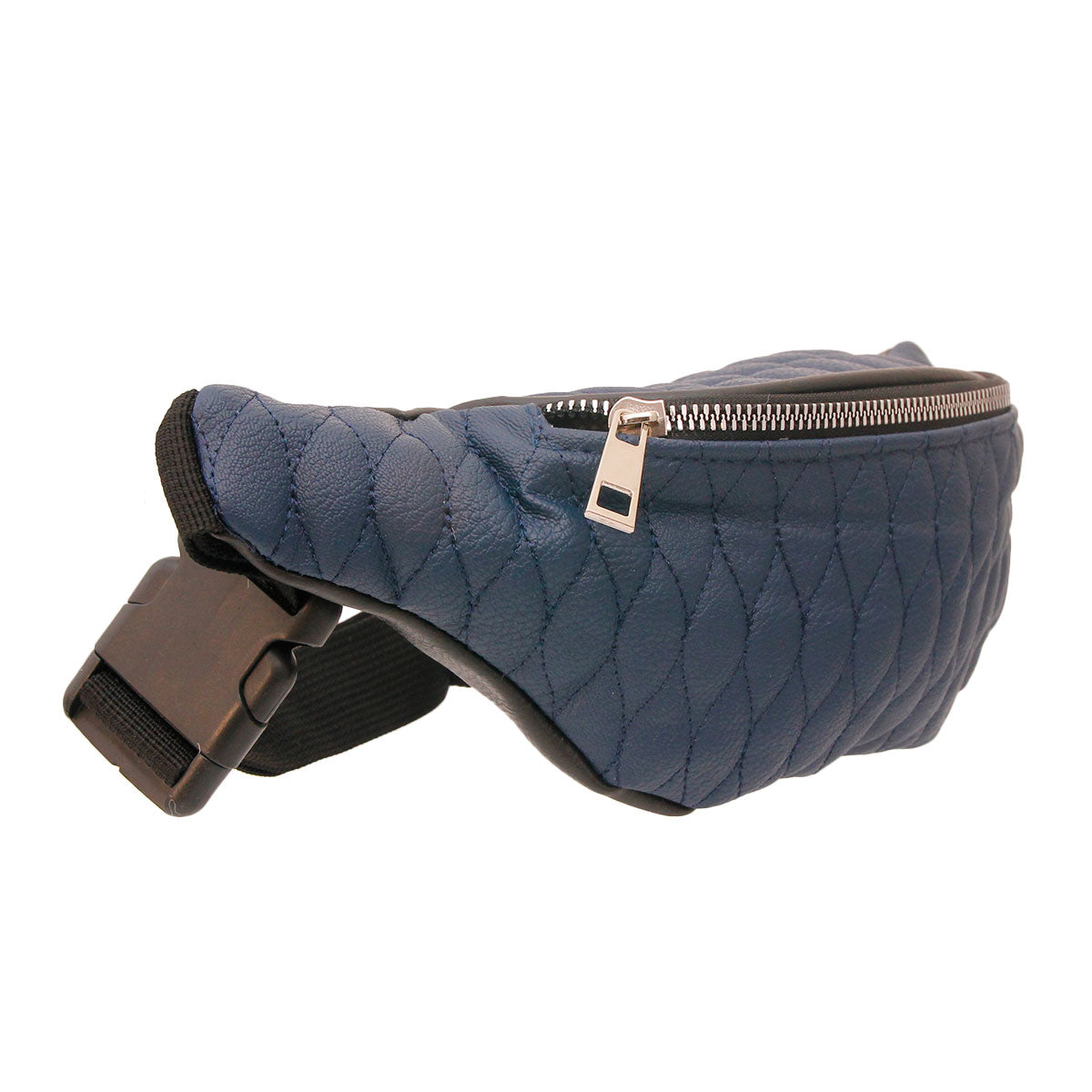 Navy Quilted Leather Fanny Pack