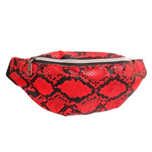 Red Snake Skin Fanny Pack