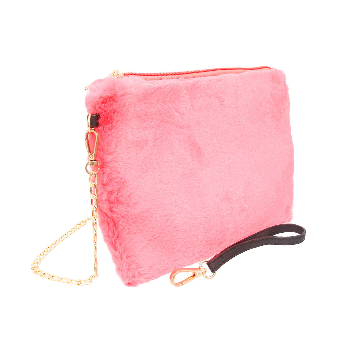 Pink Fur Clutch Crossbody