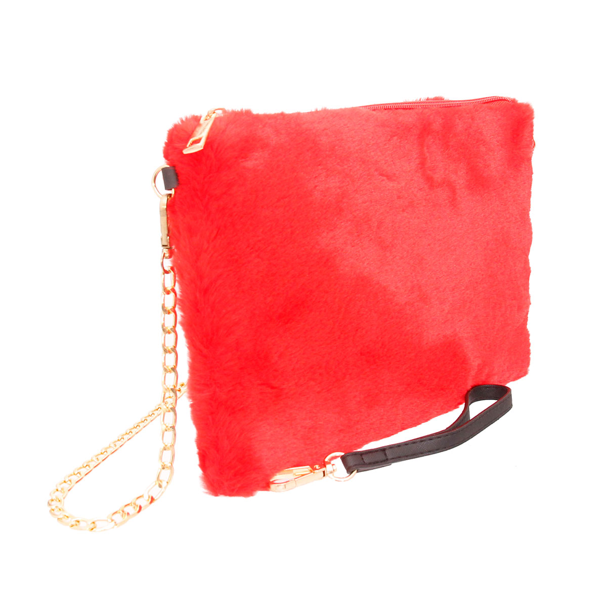 Red Fur Clutch Crossbody