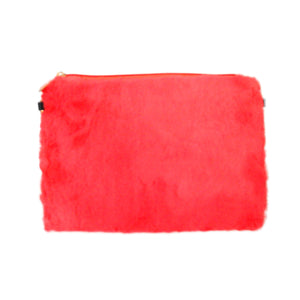 Red Fur Clutch Crossbody
