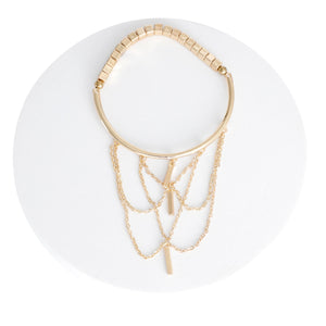 Gold Draped Bar Arm Cuff