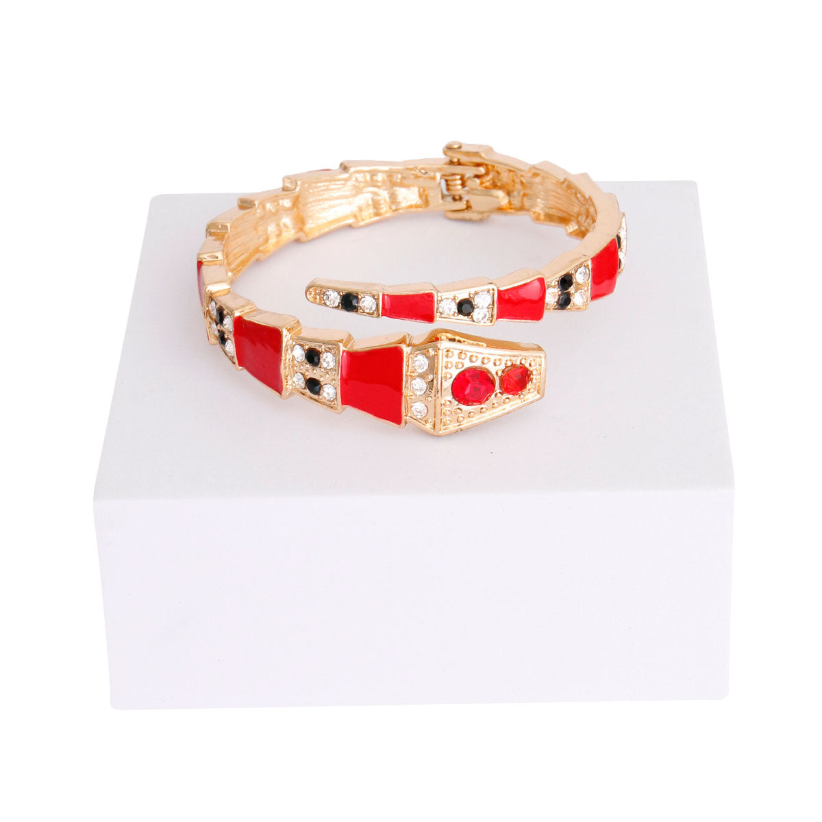 Luxury Red 3D Snake Wrap Cuff