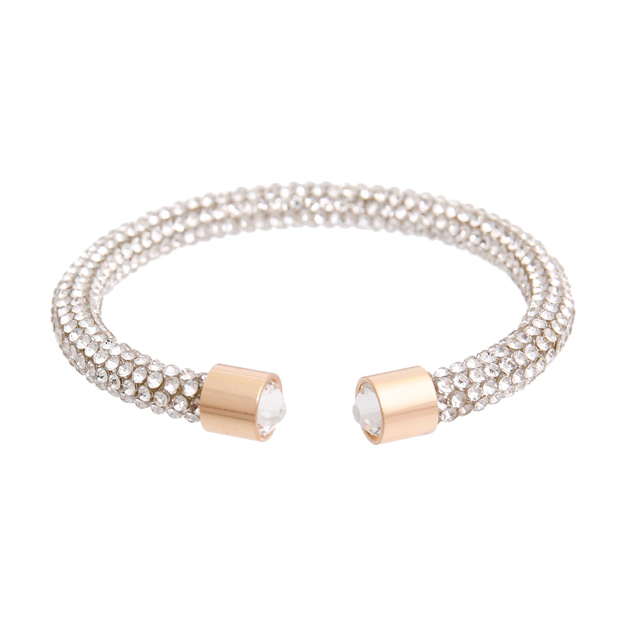 Gold Clear Rhinestone Wrap Bangle