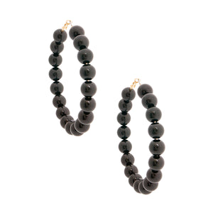 3.5 inch Black Pearl Hoops