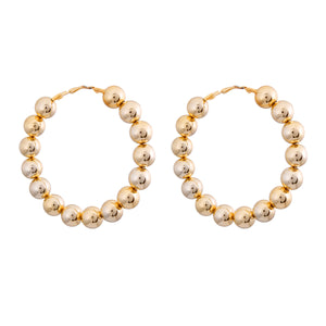 Gold Ball Hoop Earrings