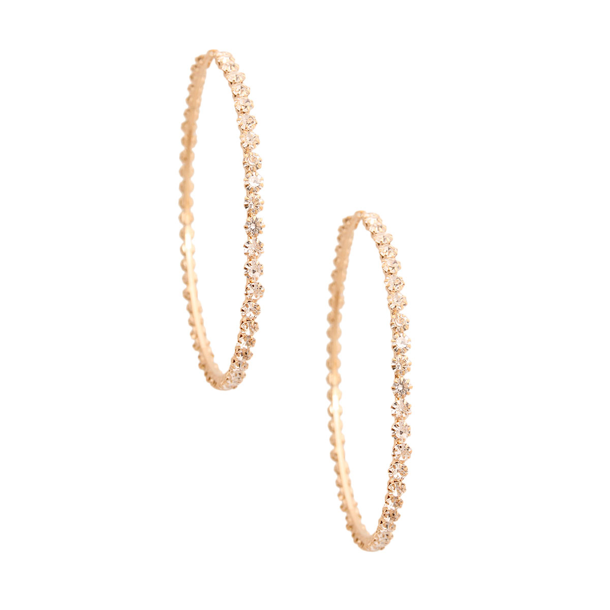 Gold 4.5 in Rhinestone Hoops