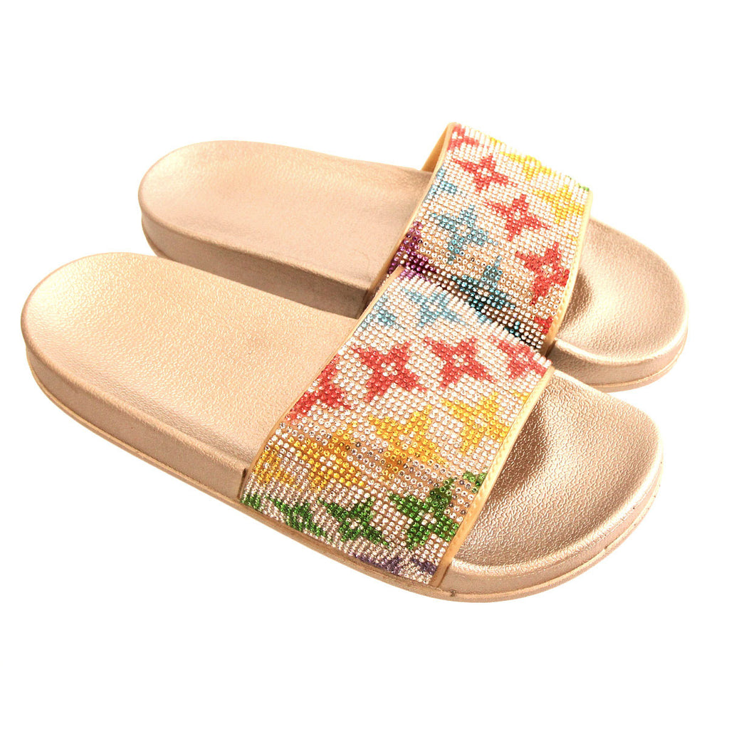 Size 8 Louis Vuitton Gold Slides