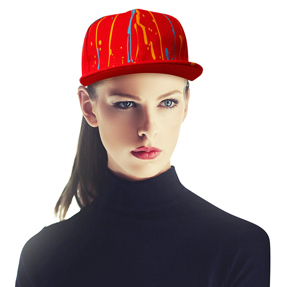 Red Splatter Snapback Cap