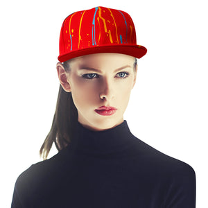 Red Splatter Snapback Cap