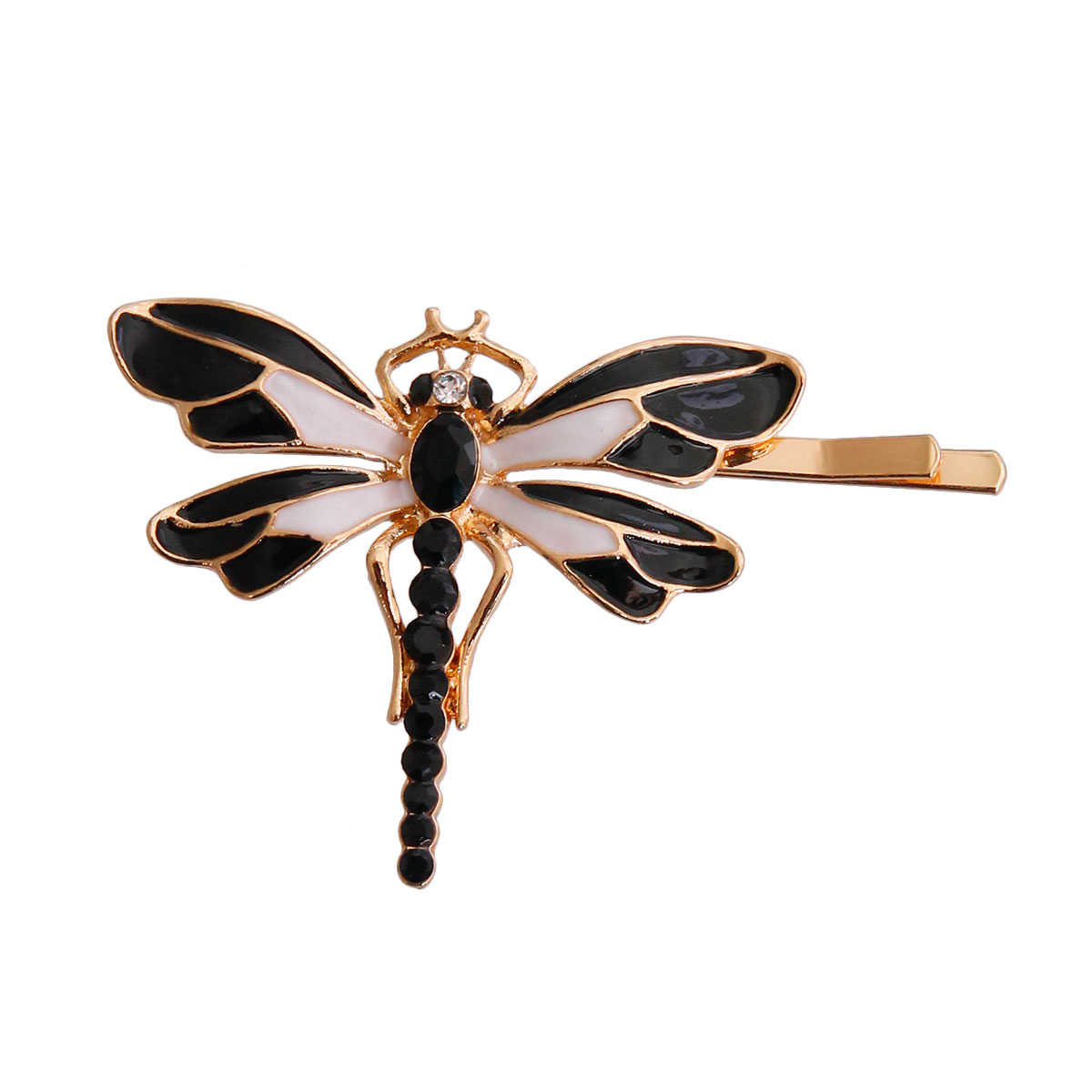 Black and White Dragon Fly Bobby Pin