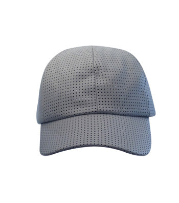 Gray Mesh Leather Snapback Cap