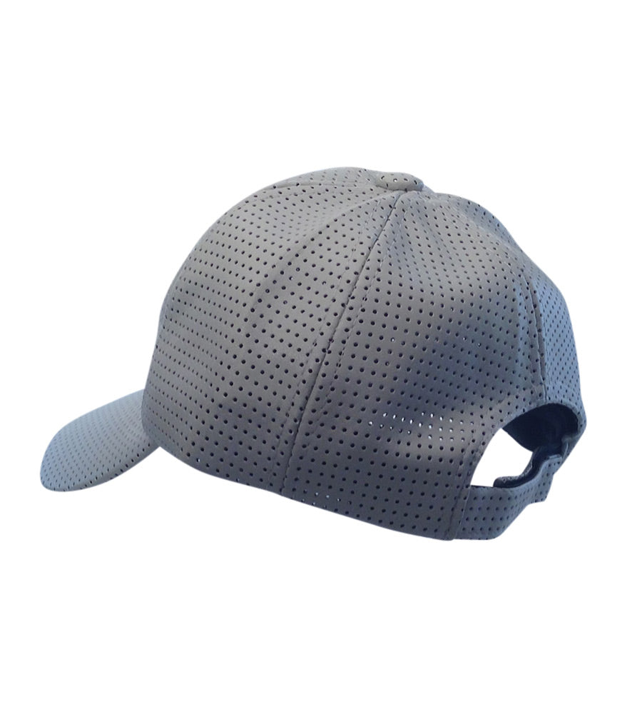 Gray Mesh Leather Snapback Cap