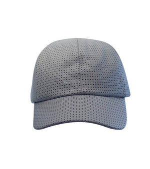 Gray Mesh Leather Snapback Cap