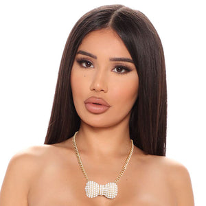 Cream Chunky Bow Necklace