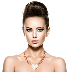 Rhinestone Heart Necklace