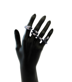 4 Finger Silver Snake Ring