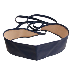 Navy Leather Wrap Belt