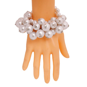 White Pearl Cluster Bracelet