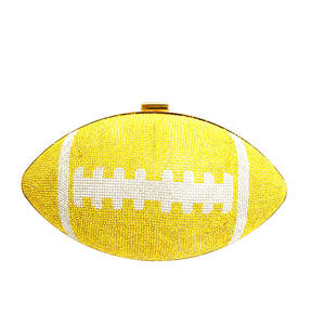 Yellow Bling Football Clutch