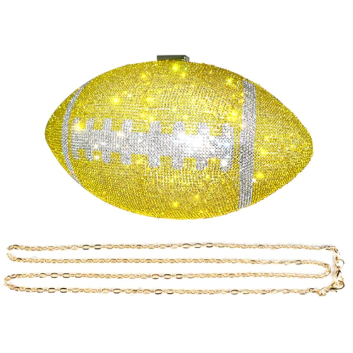 Yellow Bling Football Clutch