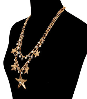 Starfish Charm Necklace Set