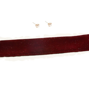 Dozen Burgundy Velvet with Lace Chokers