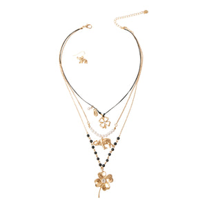 Black and Gold Luck Necklace Set