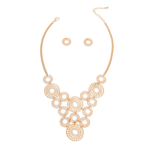 Gold Round Bib Necklace