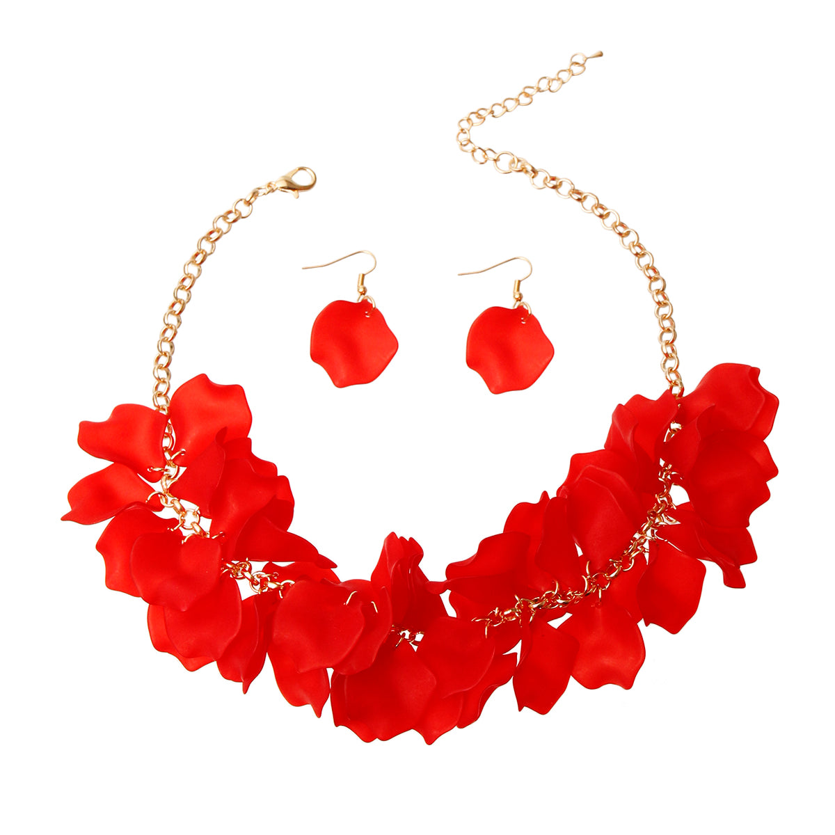 Flower Petal Necklace Set